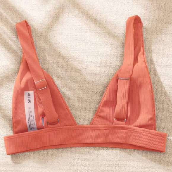 Orange Ribbed Bikini Top - Picture 4 of 5